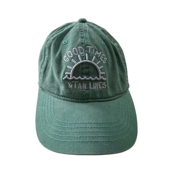 Good Times & Tan Lines Teal Aqua Strap Back Hat OSFM - Picture 2 of 5